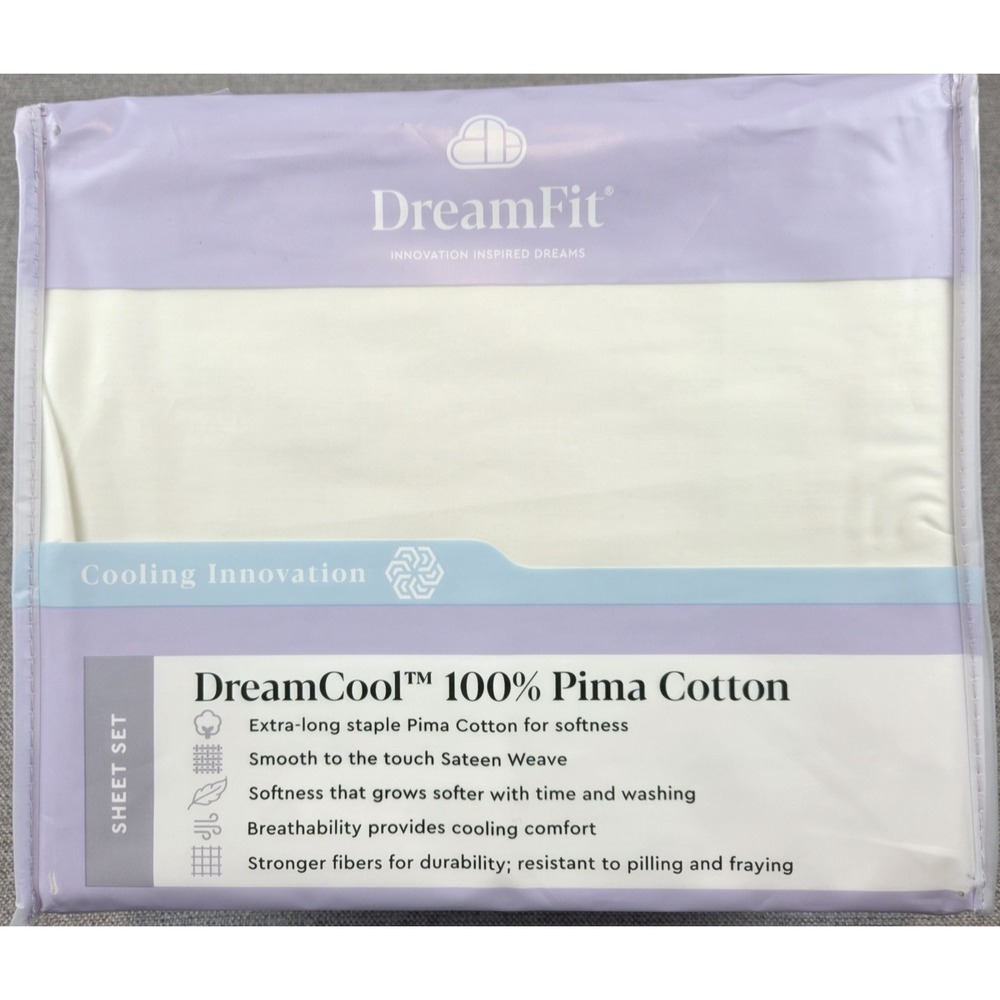 DreamFit DreamCool 100% Pima Cotton Split California King Sheet Set   Soft Linen